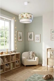 Brilagi-LED Gyerek csillár kábelen BOBO 1xE27/60W/230V Ø40 cm krém/zöld/dzsungel