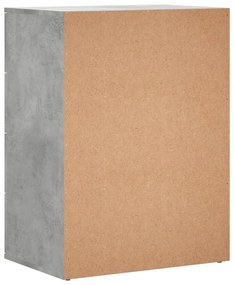 betonszürke szerelt fa tálalószekrény 60 x 39 x 80 cm