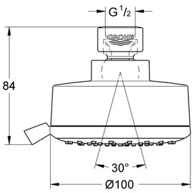 GROHE 27591001 - Zuhanyfej TEMPESTA COSMOPOLITAN 100 100 mm fényes króm