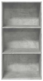 betonszürke szerelt fa könyvespolc 60 x 30 x 114 cm