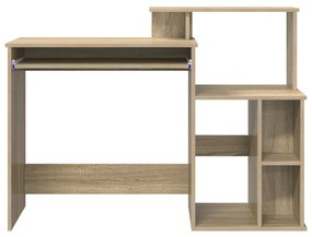 vidaXL Íróasztal Tárolóval Sonoma tölgy 120,5x44x88,5 cm Szerelt fa