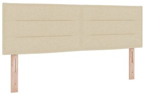 vidaXL Ágykeret Matrac és LED Világítással Krém Színben 140x200 cm Szövet