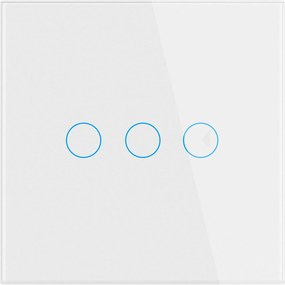 Kapcsoló Fénykapcsoló Üveg Led Érintő Fehér Tripla 3G FI60