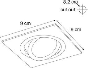 Okos süllyesztett spotlámpa acél WiFi GU10 dönthető - Lock 1