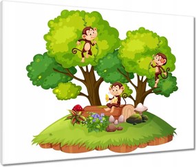 Vászonkép 80x60 Játékos majmok