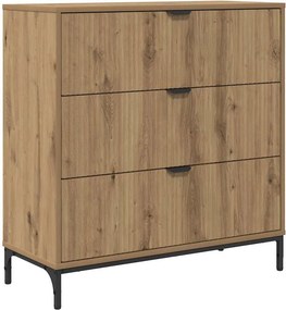 vidaXL Széf fiókkal Artisan tölgy 79,5 x 33 x 82 cm Faanyag