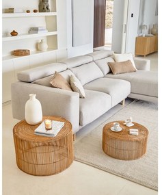 Natúr színű rattan kerek dohányzóasztal szett 2 db-os ø 66 cm Elmima – Kave Home
