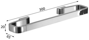GEDY A8213014 Samoa törölközőtartó 30 x 6,5 cm, fekete