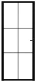 Fekete ESG üveg és alumínium beltéri ajtó 83 x 201,5 cm