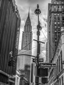 Poszter 30x40cm New York város alaprajza Chrysler 2 épülettel, Assaf Frank