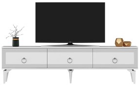 TV asztal/szekrény Muvuta 2 (fehér + ezüst) . Akció -21%. 1095414