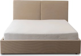 Ágy 140x200 cm méretben, ágyneműtartóval, bézs színben, kordbársony kárpittal MARSYLIA