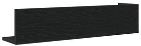 2 db fekete szerelt fa fali polc 75 x 16,5 x 16,5 cm