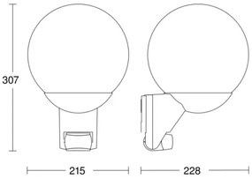 Steinel 035723- Kültéri fali lámpa érzékelóvel L585S 1xE27/60W/230V IP44