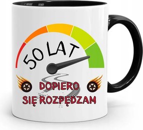 Születésnapra 50 50-es 50-es Bögre Fekete Ajándék fényképes nyomattal