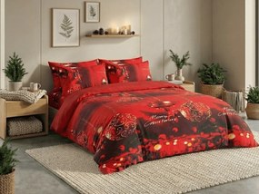 Mikroplüss ágyneműhuzat MERRY CHRISTMAS piros Ágyneműhuzat mérete: 70 x 90 cm | 140 x 200 cm