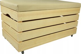 Fenyő Puff Kerekekkel Tároló Láda Cipő Láda