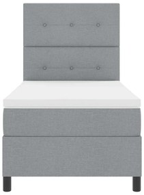 Boxrugós ágy matracmal Világosszürke 100 x 200 cm szövet