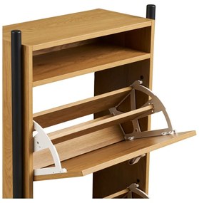 Natúr színű billenő ajtós cipőtartó tölgyfa dekorral 62x118x26 cm Barco – House Nordic