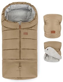 PETITE&MARS 3v1 fusak JIBOT + rukávníky, barna, gyerek babakocsihoz