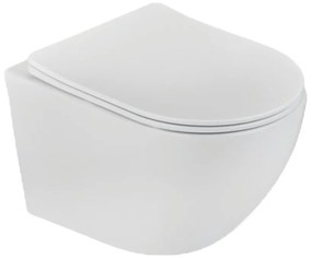STROHM TEKA Manacor mélyöblítésű WC, fali lekerekített, WC-ülőkével, Rimless, fehér