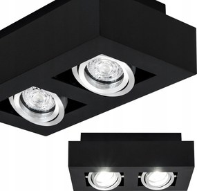 Edo Falra szerelhető mennyezeti lámpatest Osmin Rim 2 GU10 Négyzet Lámpa Fekete Plafon