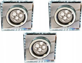 Három darabos süllyesztett spotlámpa szett Led csíkkal SS-22 Ch/tr+wh 99-5474