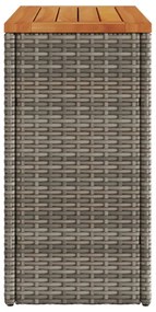 szürke polyrattan falapos kerti kisasztal 58 x 27,5 x 55 cm