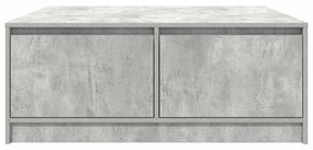 betonszürke dohányzóasztal fiókokkal 100x100x40 cm