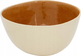 Salátatál 26 cm Wonja okker kerámia barna stílusos konyha