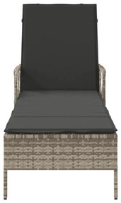Napágy Világosszürke PE rattan 157 x 55 x 92 cm Összecsukható