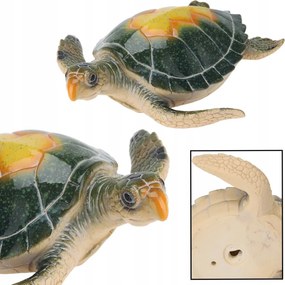 Dekoratív teknős sárga-narancssárga díszítéssel Figura természetes kivitel