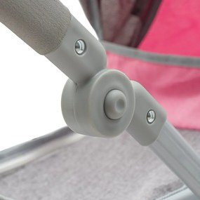 Baby Mix Babakocsi 2 az 1-ben Sophie rózsaszín-szürke, 63,5 x 37 x 63,5 cm