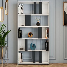 Lima könyvespolc, fehér-antracit, 90 cm