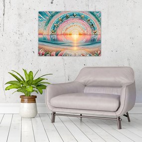 Üveg kép – Naplemente mozaik (70x50 cm)
