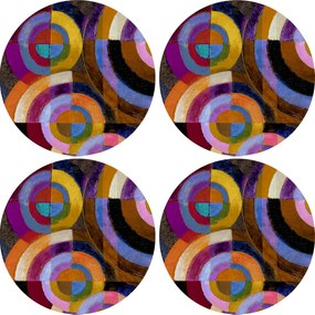 4 db-os filc alátét szett asztalra, padra 4D Körök nyomattal
