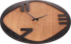 Falióra 45 cm átmérő, fém és MDF, kőris furnérral