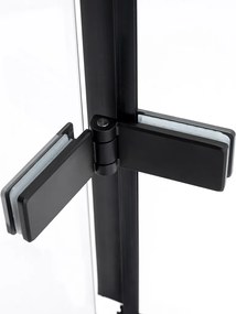 Stuxi Verona Big Black 190 cm széles aszimmetrikus kétszárnyú csukló zuhanyajtó (90+100 cm), 6 mm vízlepergető üveggel, matt fekete profillal, 195 cm magas
