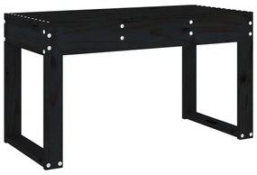 fekete tömör fenyőfa kerti pad 80x38x45 cm
