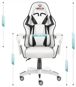 Gyerek gamer szék HC-1007 - fehér-fekete