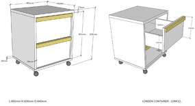 Fehér gyerek szekrény 48x60 cm London – Vipack