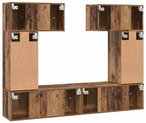 TV szekrény garnitúra 6 pcs Régi fa 80 x 30 x 30 cm Faanyag