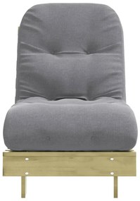 tömör impregnált fenyőfa futon kanapéágy matraccal 60x206x11 cm