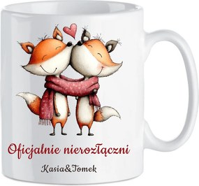 Kerámia bögre Személyre szabott Valentin napi ajándék Két róka Név