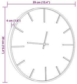 barna vas és szerelt fa falióra Ø35 cm