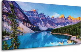 Vászonkép Folyó Hegyek Természet Erdők 80x40 cm Ideális ajándék