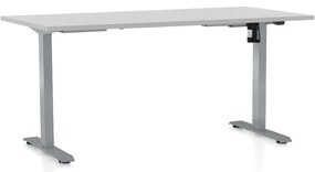 Állítható magasságú asztal OfficeTech A, 160 x 80 cm, szürke alap, világos szürke