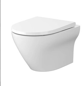 Cersanit Larga Oval CleanOn - függő WC csésze SLIM ülőkével, hőre keményedő, fehér, S701-472