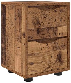 vidaXL Éjjeli asztal fiókkal Öreg fa 30,5 x 30 x 43 cm Faanyag