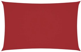 piros téglalap alakú oxford-szövet napvitorla 2 x 5 m